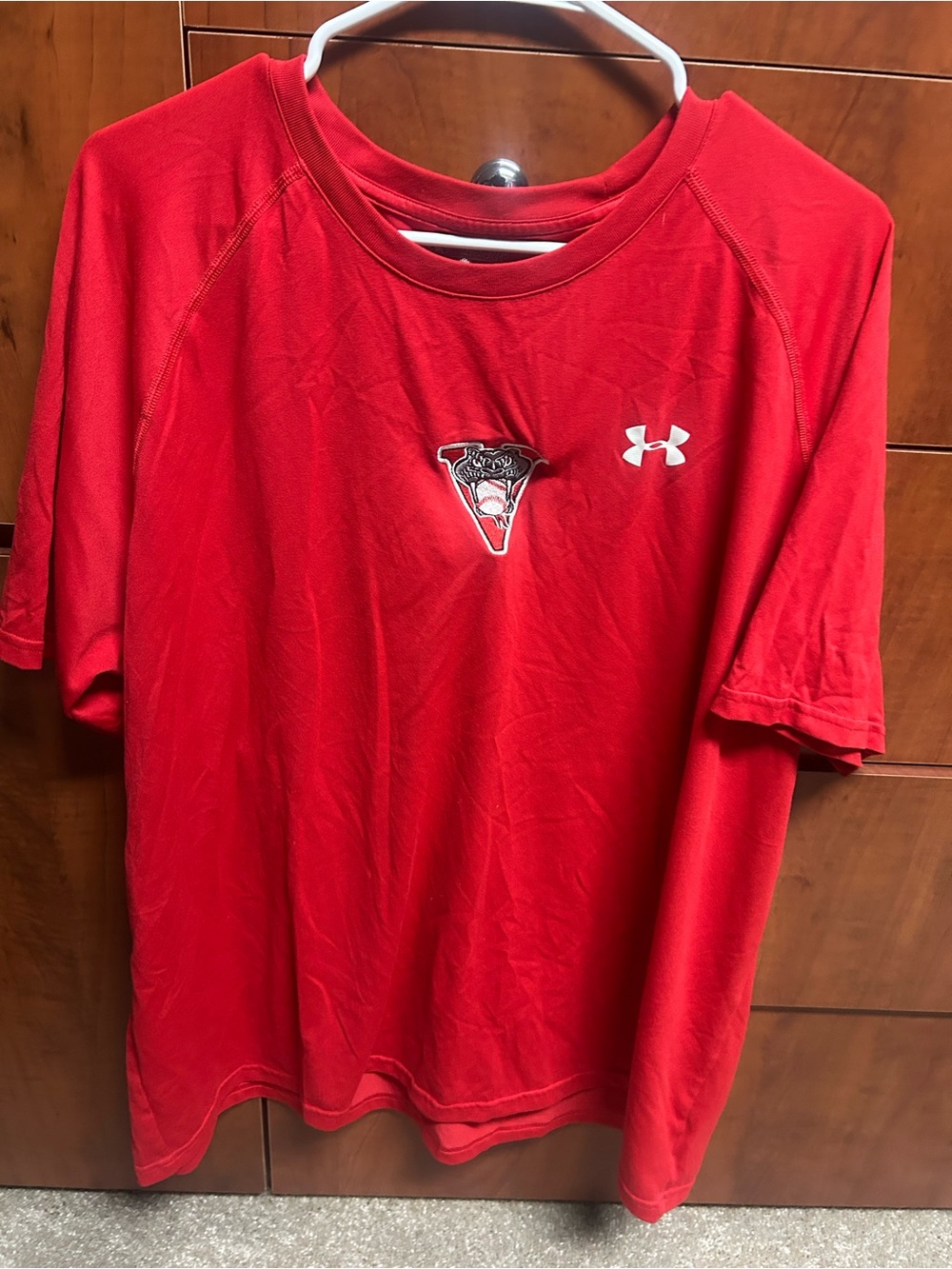 Under Armour Men’s Red Short-Sleeve Performance Tee with Logo milb baseball